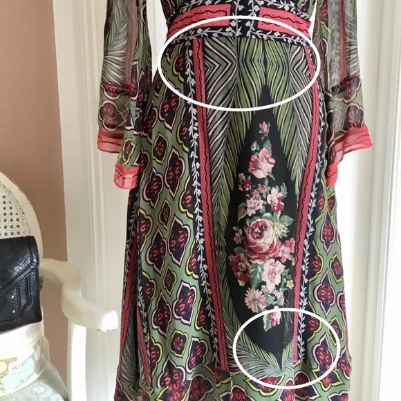 Silk 70s style vintage Ross dress - Picture 7 of 8